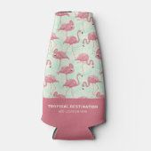 Aangepaste tekst voor Flamingo patroon bevestigen Flesjeskoeler (Voorkant)