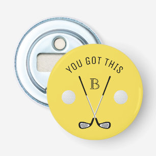 Aangepaste tekst voor golfclubs van Monogram Button Flesopener