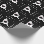 Aangepaste tekst voor haaienaanval cadeaupapier (Hoek)