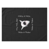 Aangepaste tekst voor haaienaanval tafelkleed (Voorkant (Horizontaal))