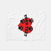 Aangepaste tekst voor honden en rode harten fleece deken (Voorkant (Horizontaal))