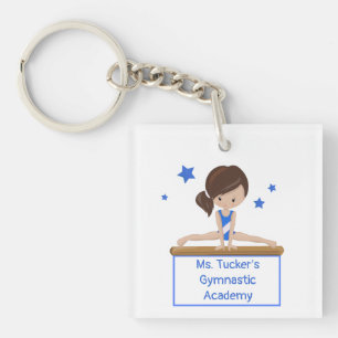 Aangepaste tekst voor jonge Gymnast Academy School Sleutelhanger