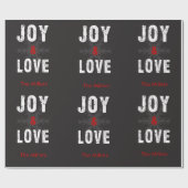 Aangepaste tekst voor kerstfeestdagen in Joy & Lov Cadeaupapier (Vlak)