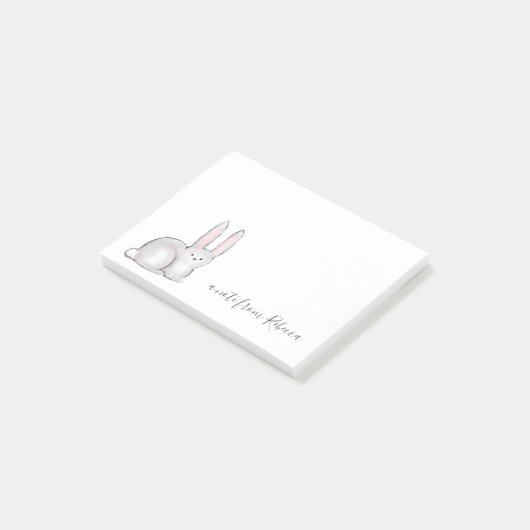 Aangepaste tekst voor kleine bunny Rabbit Post-it® Notes (Schuin)