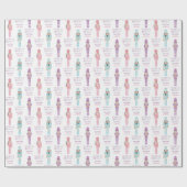 Aangepaste tekst voor Merry and Bright Pastel Nutc Cadeaupapier (Vlak)