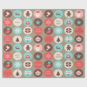 Aangepaste tekst voor moderne kerstfeestdagen cadeaupapier