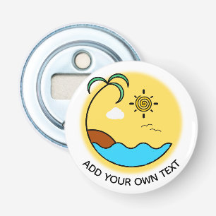 Aangepaste tekst voor moderne zomervakantie button flesopener