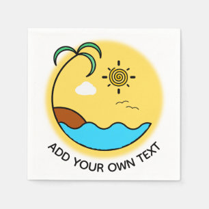 Aangepaste tekst voor moderne zomervakantie servet
