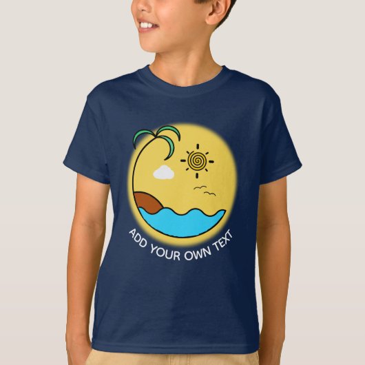 Aangepaste tekst voor moderne zomervakantie t-shirt (Voorkant)