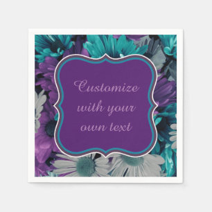 Aangepaste tekst voor Paarse en blauwe ventilator Servet
