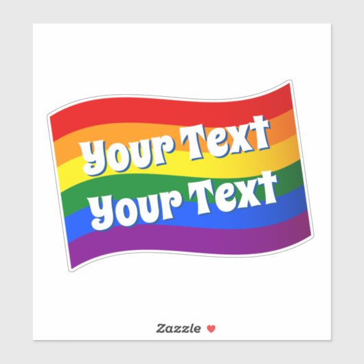 Aangepaste tekst voor regenboogvlag Gay Pride tot  Sticker (Vel)