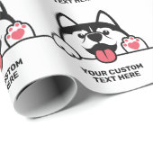 Aangepaste tekst voor Siberian Husky Cadeaupapier (Rol Hoek)