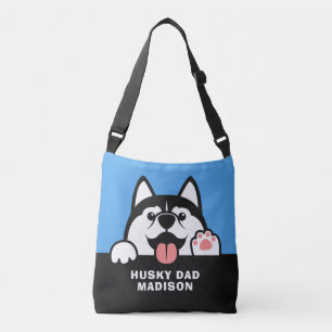 Aangepaste tekst voor Siberian Husky Crossbody Tas