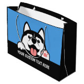 Aangepaste tekst voor Siberian Husky Groot Cadeauzakje (Achterkant Gekanteld)