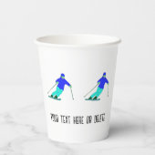 Aangepaste tekst voor skier-sneeuwskoping papieren bekers (Achterkant)