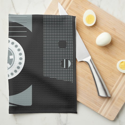 Aangepaste tekst voor tapetape met Retro Casette Theedoek (Quarter Fold)