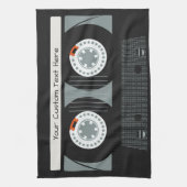 Aangepaste tekst voor tapetape met Retro Casette Theedoek (Verticaal)