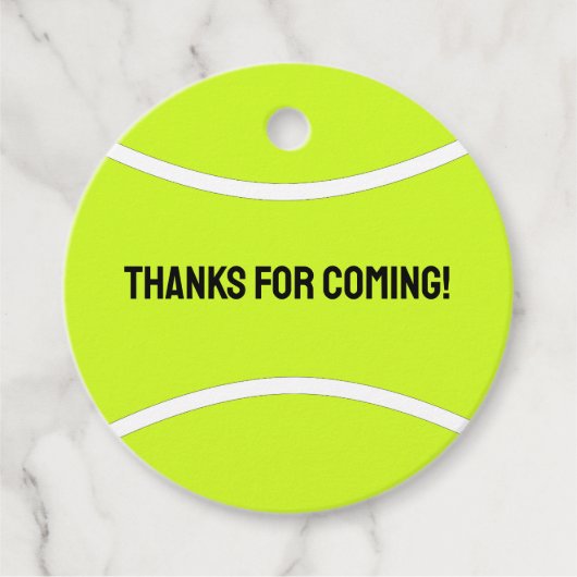 Aangepaste tekst voor Tennis Party Aangepaste teks Bedankjes Labels (Voorkant)