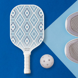 Aangepaste tekst voor usty Blue Boho Chic Diamond Pickleball Paddle