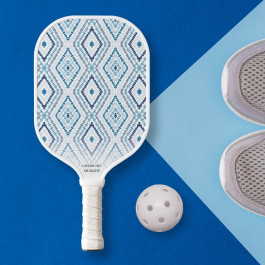 Aangepaste tekst voor usty Blue Boho Chic Diamond Pickleball Paddle