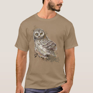 Aangepaste tekst voor vogel Waterverven Natuur T-shirt