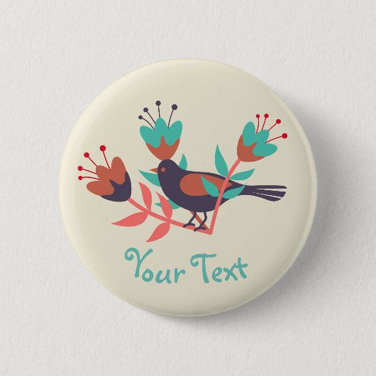 Aangepaste tekst voor vogelgriep en vogelgriep ronde button 5,7 cm (Voorkant)