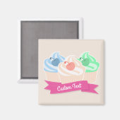 Aangepaste tekst voor zoete cupcake magneet (Voorkant / Achterkant)