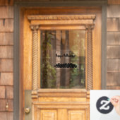 Aangepaste tekst voor zwarte-schedelfilmpje raamsticker (Huis Deur)