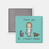 Aangepaste tekst Vrouw dierenarts Magneet (Voorkant / Achterkant)