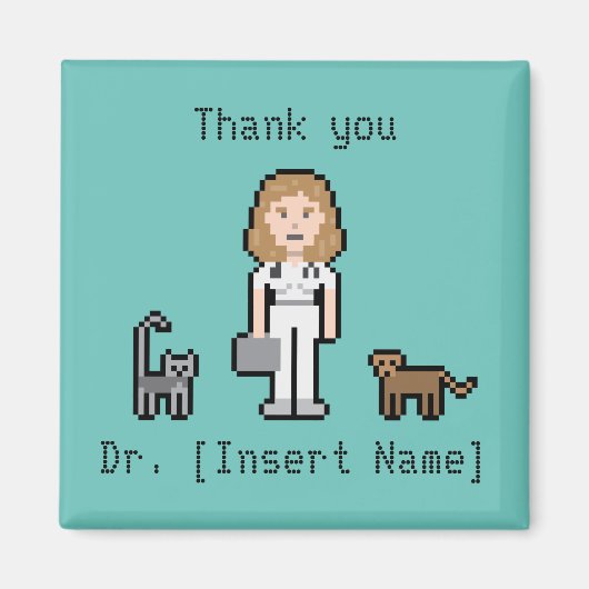 Aangepaste tekst Vrouw dierenarts Magneet (Voorkant)