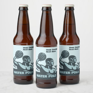 Aangepaste tekst waterpolo bier etiket