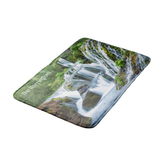 Aangepaste tekst: waterval, IJsland Badmat (Gekanteld)