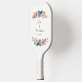 Aangepaste tekst waterverf Floral Swag Weddenschap Pickleball Paddle (Links)
