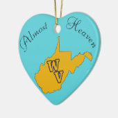 Aangepaste tekst / West Virginia Blue en Gold Keramisch Ornament (Links)