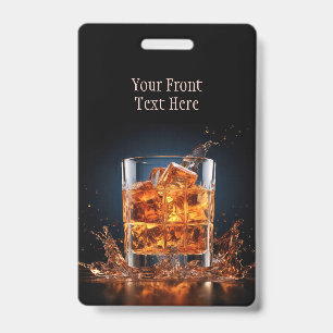 Aangepaste tekst Whiskey op de rotsen Badge