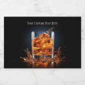 Aangepaste tekst Whiskey op de rotsen Likeurfles Etiket (Enkel label)