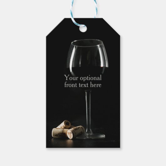 Aangepaste tekst "Wijnglas" Cadeaulabel (Voorkant)