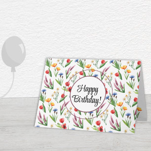 Aangepaste tekst   Wilde bloemen Gefeliciteerd met Kaart