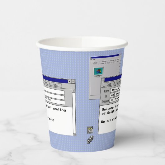 Aangepaste tekst Windows 95 Computer Business Meet Papieren Bekers (Links)