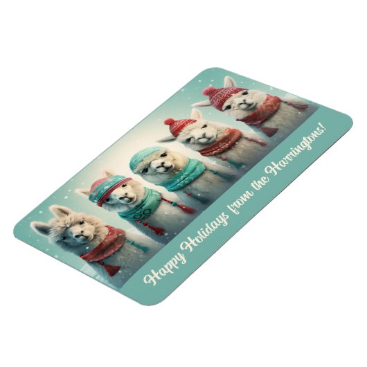 Aangepaste tekst Winter Lamas Magneet (Linkerzijde)