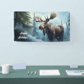 Aangepaste tekst Winter Moose Spandoek (Beurs)