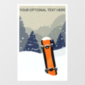 Aangepaste tekst Winter Snowboarding Raamsticker (Vel)