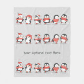 Aangepaste tekst Winterpinguïns Fleece Deken (Voorkant)