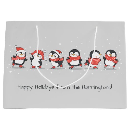 Aangepaste tekst Winterpinguïns Groot Cadeauzakje (Voorkant)