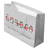 Aangepaste tekst Winterpinguïns Groot Cadeauzakje (Voorkant Gekanteld)