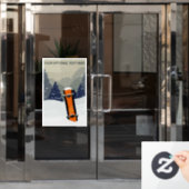 Aangepaste tekst wintersnowboarden raamsticker (Kantoordeur)