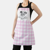Aangepaste tekst Wit en Roze Buffel Plaid Schort (Insitu)