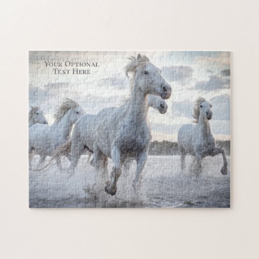 Aangepaste tekst Witte paarden Legpuzzel (Horizontaal)