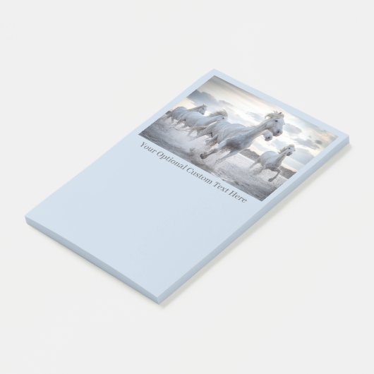 Aangepaste tekst Witte paarden Post-it® Notes (Schuin)