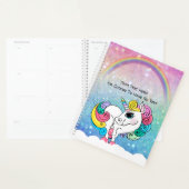 Aangepaste tekst/ Witte Unicorn regenbooglitterree Planner (Display)